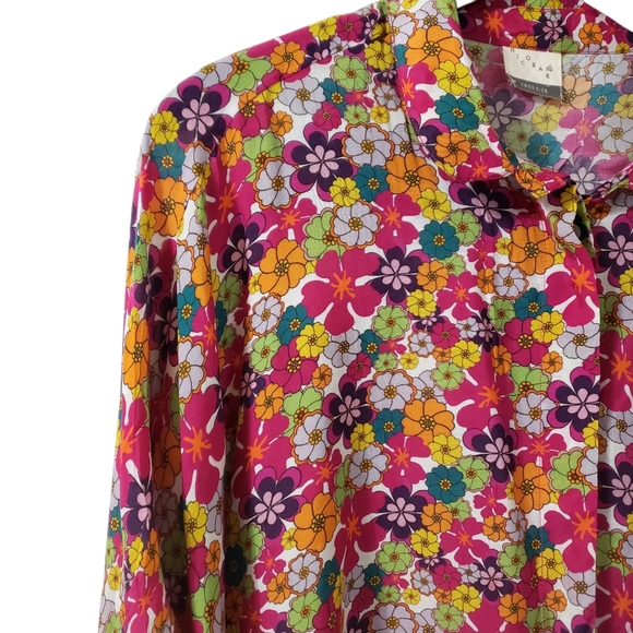 Nicobar Womens Floral Blouse Top Hippe Retro Free Size Flower Power - Picture 4 of 13